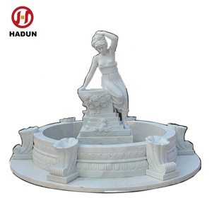 Fuente de Agua de Mármol para Jardín <span class=keywords><strong>con</strong></span> Estatua de Mujer y Pez en Venta - Product Image 4