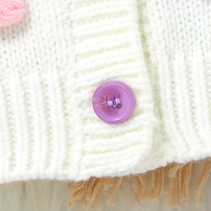 Ensemble tricoté pour nouveau-né : Cardigan fleuri et barboteuse à volants – Tenue douce en maille pour bébés filles - Product Image 6
