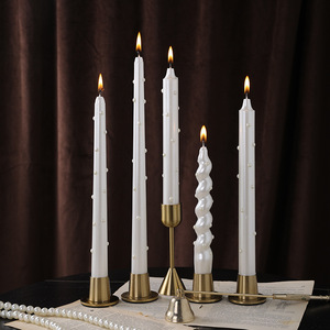 Bougie longue en perles de luxe européennes, 30 cm, sans fumée, parfumée, pour hôtel, table, décoration d'ambiance romantique - Product Image 4