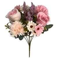 Bunga Sutra Buatan Grosir Model Fili Rose Daisy, Buket Genggam Warna Musim Gugur, Peony Hydrangea Bone