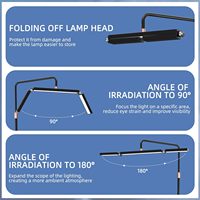 Équipement de salon de beauté, lampe à cils pliable, lampe de sol en diamant, lumière demi-lune pour lit d'extension de cils et lit de massage