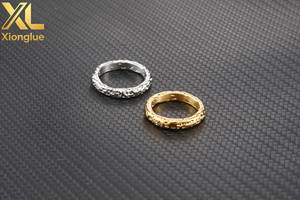 Bague en acier inoxydable plaqué or 18 carats de style minimaliste, forme météorite, pour filles - Product Image 4