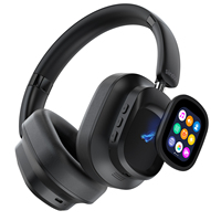Casque sans fil supra-auriculaire hybride OEM ODM avec écran tactile LCD intelligent, pilote dynamique, étanchéité IPX5 et 5 microphones à réduction de bruit active numérique