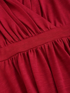 Camicette da <span class=keywords><strong>Donna</strong></span> Taglie Forti con Maniche a Campana e Cintura Decorativa <span class=keywords><strong>Rossa</strong></span>, Top Eleganti Personalizzabili - Product Image 4