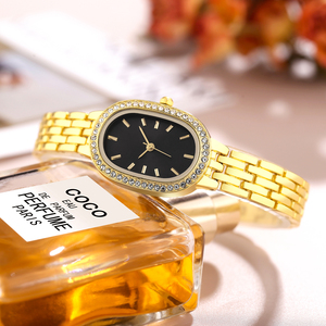 Custom 50pcs Simple Alloy Women's Analog <strong>Watch</strong> <strong>Gift</strong> <strong>Set</strong> Waterproof Gold Quartz <strong>Lady</strong> Luxury Business Montres De Luxe Oval Case - Product Image 5