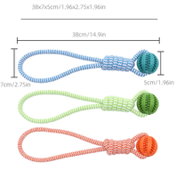 Jouet en corde durable pour chien avec balle en caoutchouc, nettoyage des dents, jeu interactif de tir à la corde