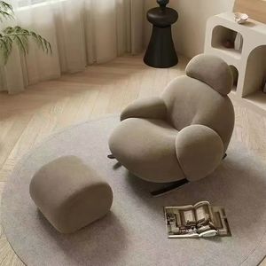 Nordic-Style Comfortable <b>Rocking</b> Chaise Lounge for Home Use in Living Room Balcony Bedroom-Double or Single Use - Product Image 2
