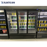 Réfrigérateur Commercial Vitré Vertical à 2, 3, 4 ou 6 Portes pour Boissons, Type Congélateur-Réfrigérateur Présentoir de Magasin