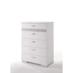 DB Naima II <b>White</b> High <b>Gloss</b> Finish Storage Chest - Product Image 1