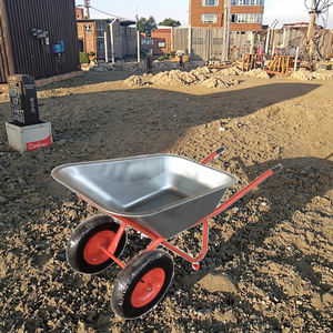 WB6418S 100L Carretilla doble resistente con rueda neumática de 3,50-8 pulgadas Carretilla de rueda de construcción de jardín - Product Image 5