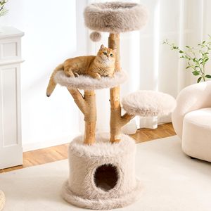 Tour d'activités pour chat en bois composite de 53 pouces, avec griffoir, capsule spatiale, lit supérieur amovible, design moderne, OEM ODM, logo personnalisé, vente en gros - Product Image 2