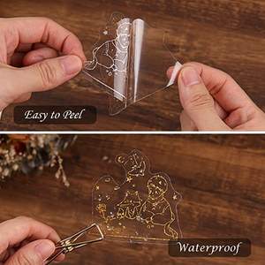 Autocollant holographique doré, paillettes transparentes, <span class=keywords><strong>d</strong></span>écoratif, ensemble <span class=keywords><strong>d</strong></span>'autocollants holographiques pour l'artisanat de scrapbooking - Product Image 6