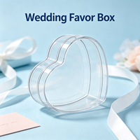 Boîte en plastique transparente en forme de cœur SUNSHING pour cadeaux de mariage, bonbons, bijoux, conteneur vide pour friandises, emballage cadeau en acrylique