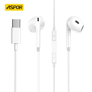 ASPOR A235 3.5mm kablolu kulaklık kulak iPhone için kulaklık MFI kablolu kulakiçi kulaklıklar kulaklıklar kulaklıklar mikrofon ile