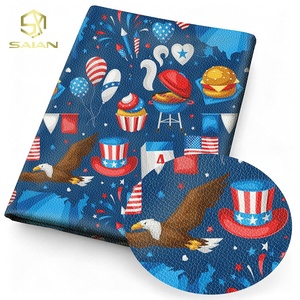 <span class=keywords><strong>Simili</strong></span> <span class=keywords><strong>cuir</strong></span> PVC <span class=keywords><strong>imprimé</strong></span> personnalisable sur le thème de la fête de l'Indépendance américaine pour sacs à main, chaussures, articles de maroquinerie et artisanat - Product Image 3