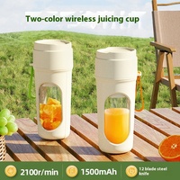 Portable multifonctionnel électrique presse-agrumes friteuse ménage appareil de cuisine Transparent jus tasse petit sans fil en plastique