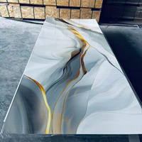 Panel dinding plastik dekorasi lembaran marmer putih desain 1220 2440mm 3mm papan UV PVC 2.5mm