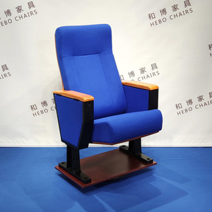 เก้าอี้โรงละคร Manwa Expo รุ่น HB668 สีบลูบีช ที่วางแขนแบบตายตัว สำหรับหอประชุมและห้องบรรยาย - Product Image 1