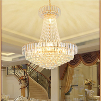 Tendance personnalisée luxe or lustre en cristal grand long escalier mosquée hôtel haut plafond projet décoratif