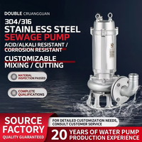 Pompe submersible pour eaux usées 3HP 80mm DN WQ entièrement en acier inoxydable pour fosse septique et sous-sol, fonctionnement silencieux, faible bruit, débit de 40m3/h, hauteur de refoulement de 9m