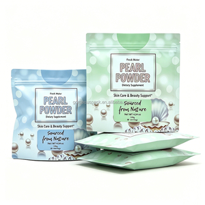 Custom Private Label Printing Aluminum Foil Zipper Stand up Pouches Resealable Pearl Powder <b>Bags</b> for Powder - Product Image 1