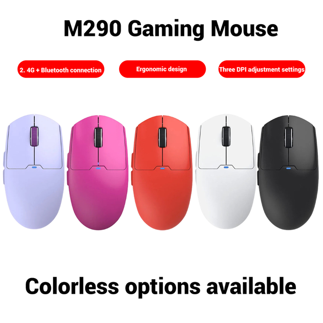 2026 New S18 USB Gaming Waterproof Wireless Mouse 2.4G BT Dual-mode Stock for Laptops & Desktops