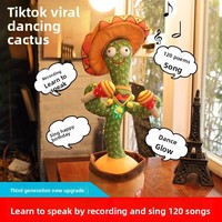 Cactus en peluche mignon et lumineux, célèbre sur internet, qui chante, danse et apprend à parler – Cadeau d'anniversaire idéal pour les garçons et les filles