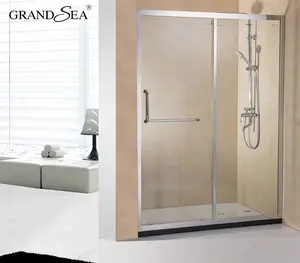 공장 직매 욕실 투명 강화 유리 프레임리스 슬라이딩 더블 샤워 룸 도어