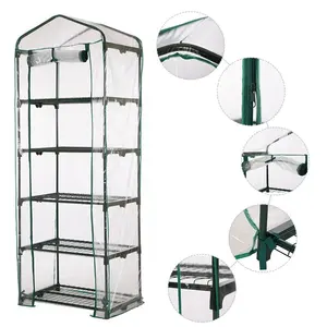 PVC Greenhouse 5 tier Gardening House Vinyl Greenhouse House Plant Shelves Gardening