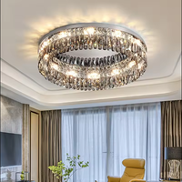 Plafonnier LED rond en acier inoxydable pour salon, bureau à domicile, design créatif, moderne