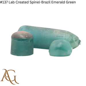 Espinela Cultivada en Laboratorio # 137 Esferas de Espinela Sintética Creada en Laboratorio, Verde Esmeralda Brasileño, Azul, en Bruto, Simulada por Fusión de Llama - Product Image 3