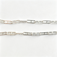 Chaîne de câble en argent 925 de haute qualité '8' forme carrée allongée Rectangle Design pour la fabrication de bijoux à bricoler soi-même en gros