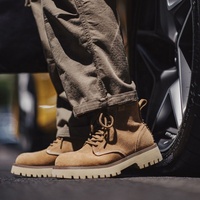 Bottes pour hommes Maden, style cowboy, en daim rétro, à semelle épaisse, mi-montantes, plateforme, Botas, pour le travail et la randonnée, tendance automne 2026