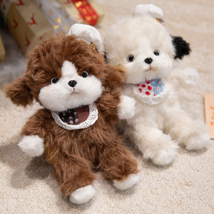 Toptan MEIWEN Kawaii Sevimli Önlüklü Köpek Peluş Oyuncak Süper Yumuşak Peluş Kumaş Tasarım PP Pamuk Dolgulu - Product Image 6