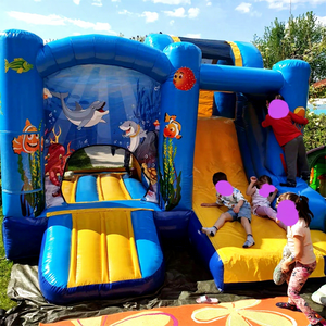Castillo inflable comercial para niños con tobogán, combo inflable con temática oceánica, castillo hinchable, chateau gonflable - Product Image 1