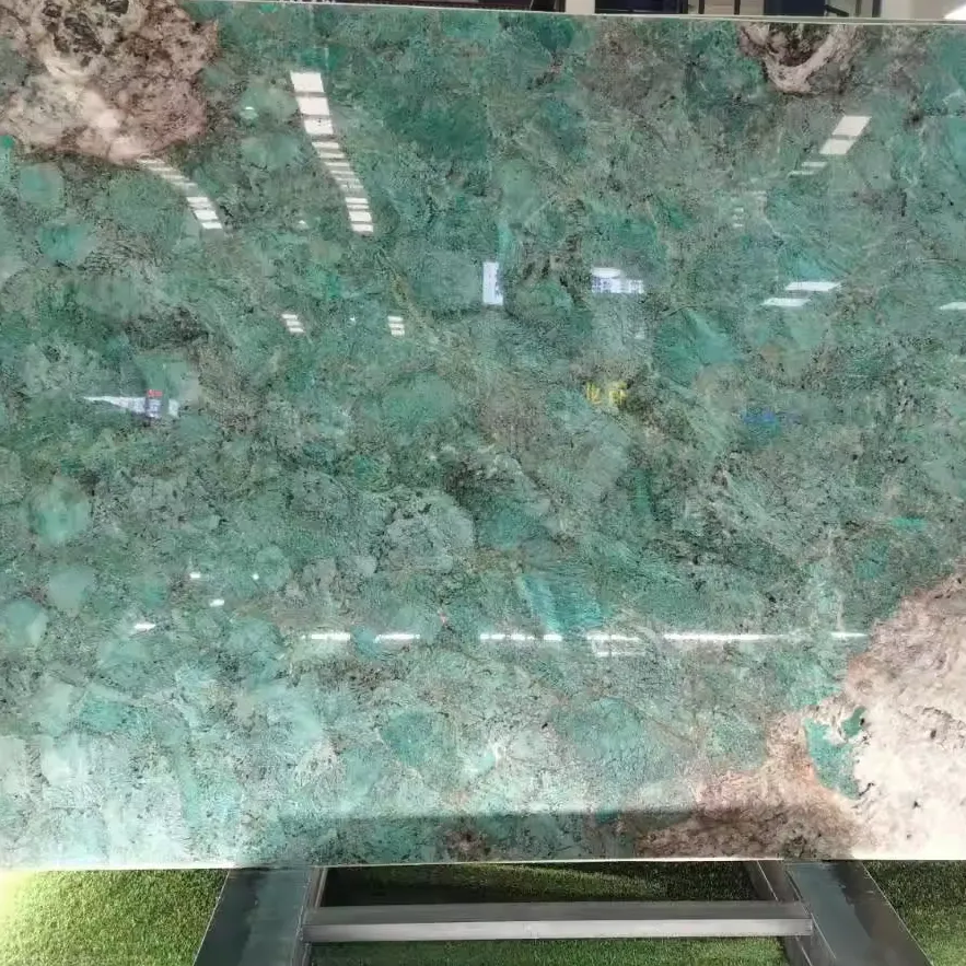 Brilliance Elegant and gorgeous Amazonite Green marble slab for background wall Brazilian green marble tiles