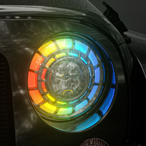 Faro Delantero LED Redondo de 7 Pulgadas con Ojos de Ángel RGB Halo para Wrangler JK TJ LJ CJ <span class=keywords><strong>Sahara</strong></span> Sport Rubicon 1997~2017 - Product Image 3