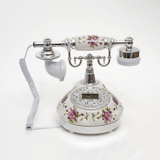 High-end Classic Landline Phone European Style Retro Pastoral Ceramic Telephone Model