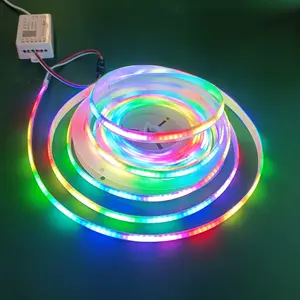 rgbic led strip led 5 v chasing light running water led strip 15w ip65 waterproof smart addressable rgb cob led strip