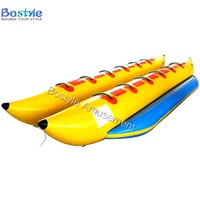 Grand bateau en toile gonflable en forme de requin, jouet de fête, conception banane, grande taille