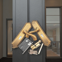 2025 DoorShine fabricante directo nuevo latón moderno negro aleación de aluminio manija de palanca de puerta Interior cerradura de puerta de madera con llaves