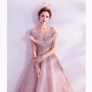 S043 2025女士派对t台表演粉色优雅长晚礼服 - Product Image 4