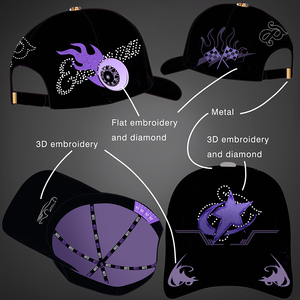 Casquette de baseball unisexe en daim à <span class=keywords><strong>5</strong></span> panneaux avec broderie personnalisée, doublure en satin violet, tissu Dobby, pour le <span class=keywords><strong>golf</strong></span>, les sports de plein air, de haute qualité - Product Image 1