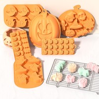 Halloween Silikon-Kuchenform Geister-Feiertagsfigur Kürbis-Geist Hausmousse-Kuchen Backform für Kekse und Kuchen