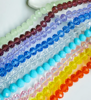 Manik-manik Kaca Facet Grosir 100 Warna Bening 12mm Multi Warna Manik Rondelle Manik Kristal untuk Pembuatan Perhiasan Tas Kristal