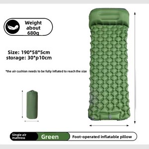 New Cross-border Single-person Inflatable Pad Waterproof Ultra-lightweight Portable Outdoor Camping Sleeping Mat Foot-<b>pump</b> 5cm - Product Image 3