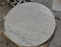 Table basse à socle arrondi en marbre naturel de Carrare Table d'appoint en marbre Meubles de maison en pierre