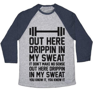 Out Here Drippin in My Sweat Unisex Tri-Blend <b>Baseball</b> <b>Tee</b> - Product Image 5