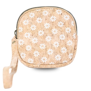Porte-monnaie carré en Liège avec bracelet de poignet pratique pour pièces clés cartes baume à lèvres et autres petits accessoir - Product Image 1