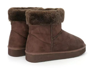 รองเท้าบูทลุยหิมะมีขนสีน้ำตาลสำหรับผู้หญิงใส่ในบ้านให้ความอบอุ่นในฤดูหนาว YL555 - Product Image 4